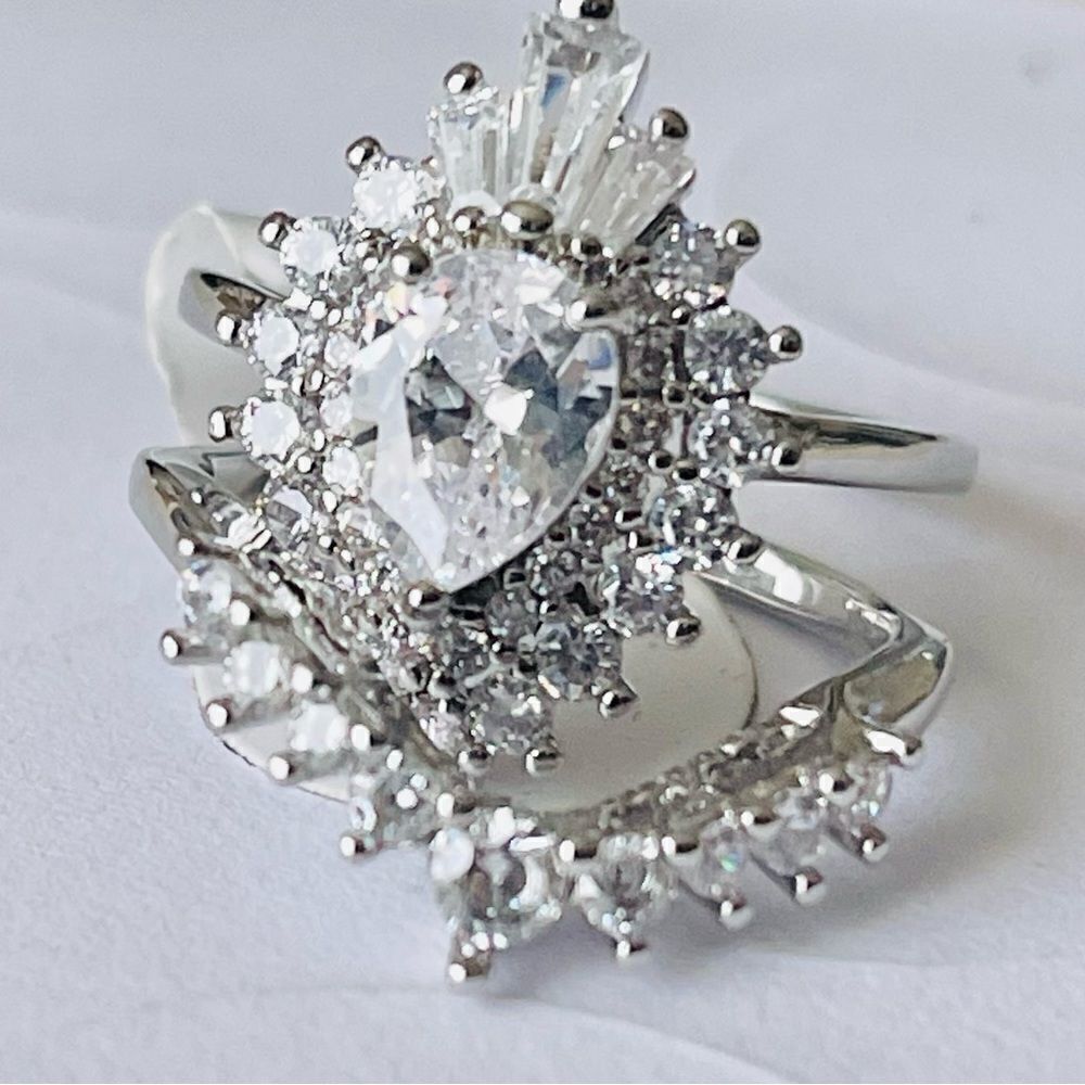 Ring Set 2 Silver CZ Size 7